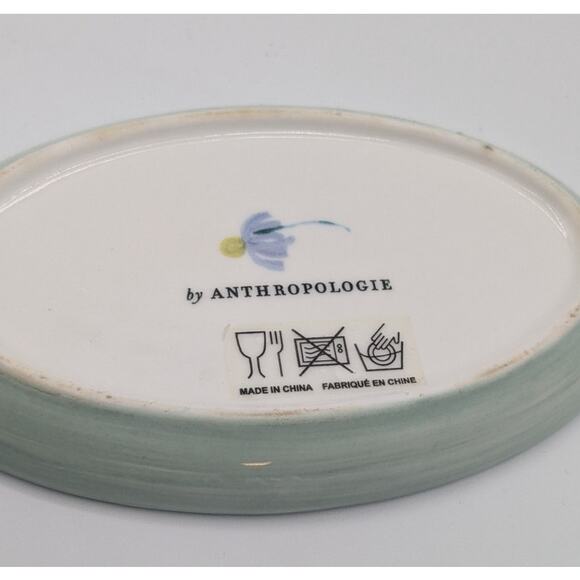 Anthropologie Remi Floral Salt/Pepper Shakers w/Tray and Spoon Rest. Set of 4. - Picture 5 of 10